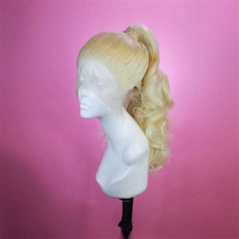 costume wig blonde|blonde high ponytail wig.